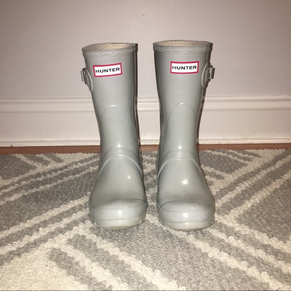 Hunter Original Short Rain Boot Size 6 Gray